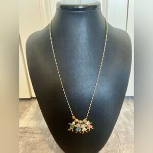 Kis USA gold plated birthstone brats charm neckline with Swarovski crystals